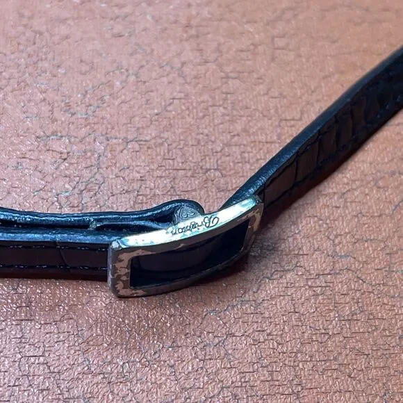 Brighton Black Leather Crossbody Bag Tri Fold Wallet on a String Removable Strap - Picture 14 of 14